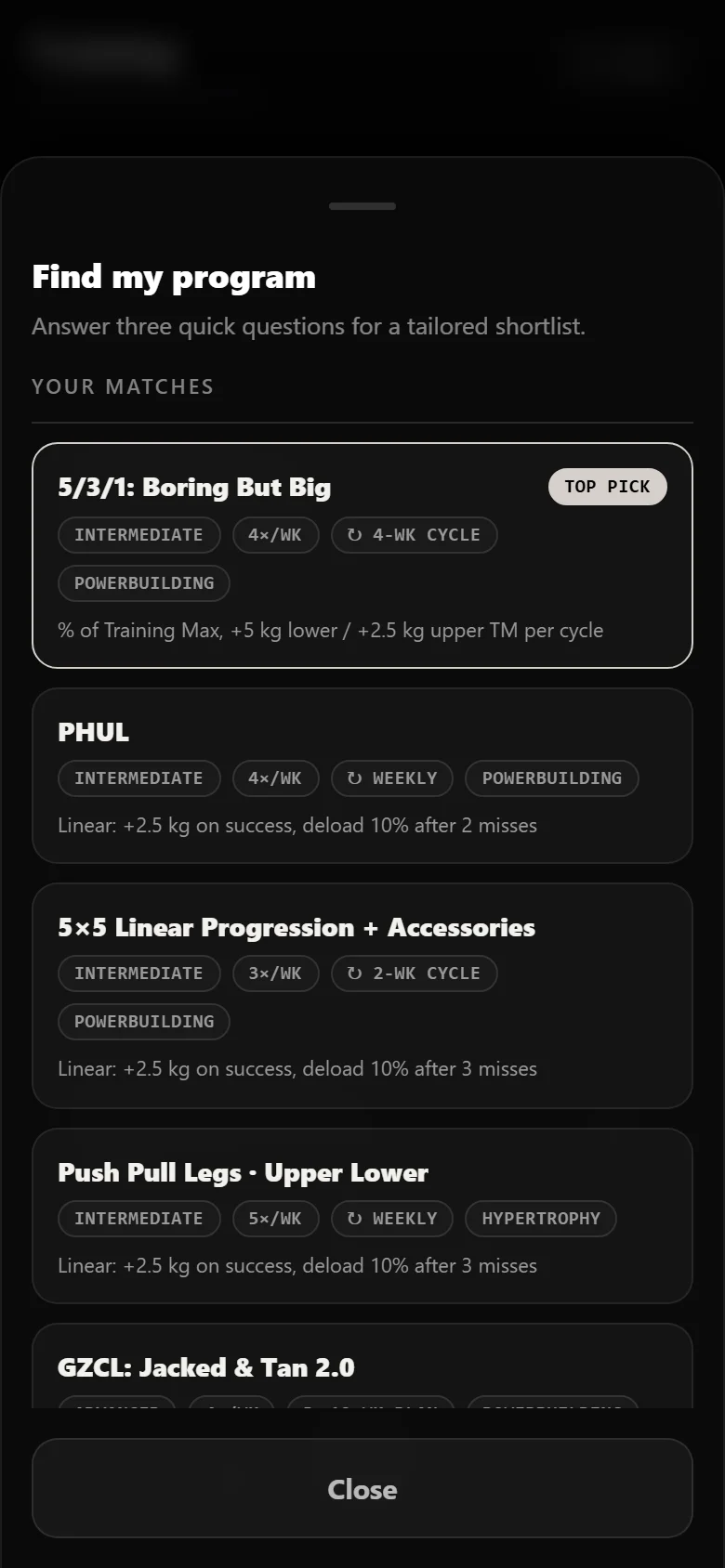 Durata finder results with 5/3/1: Boring But Big as the top match