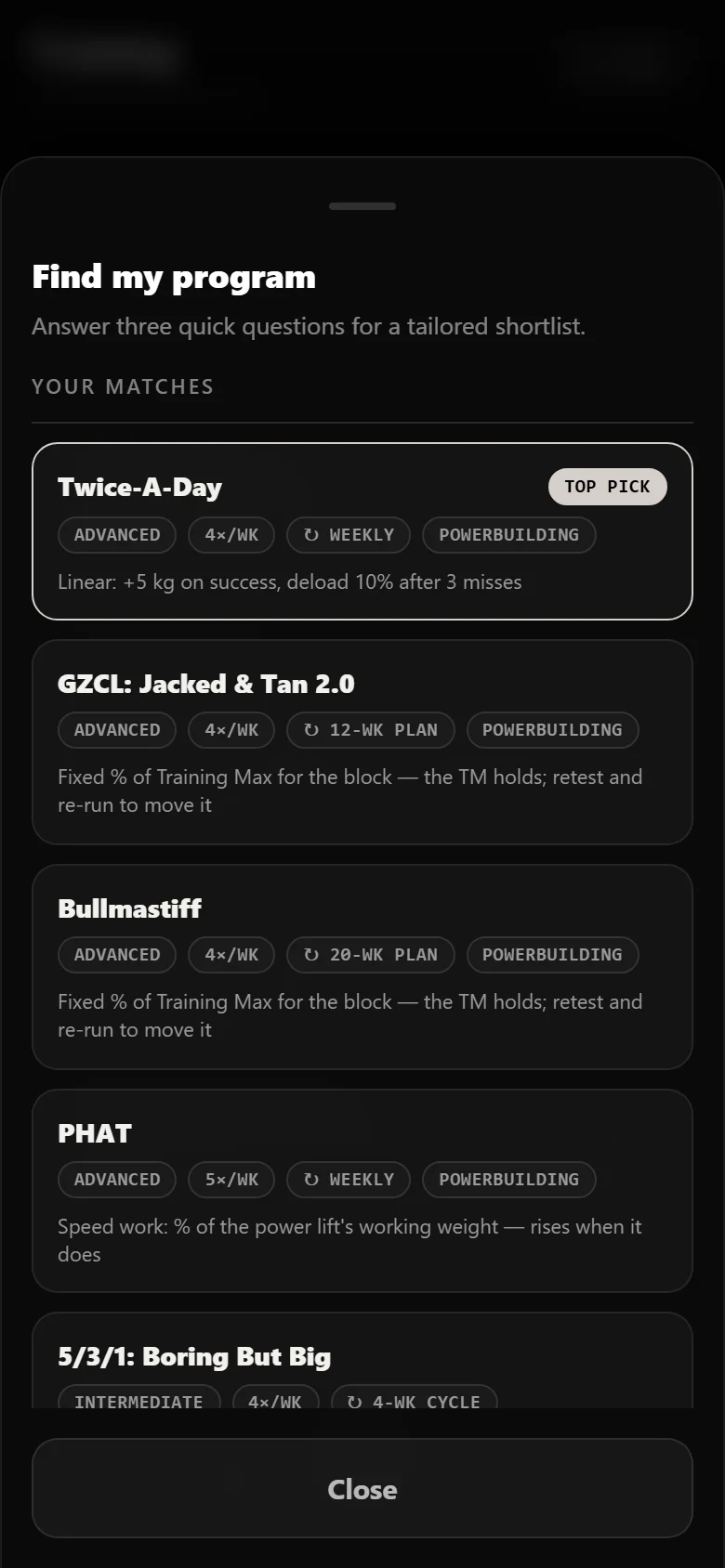 Durata finder results with Twice-A-Day as the top match