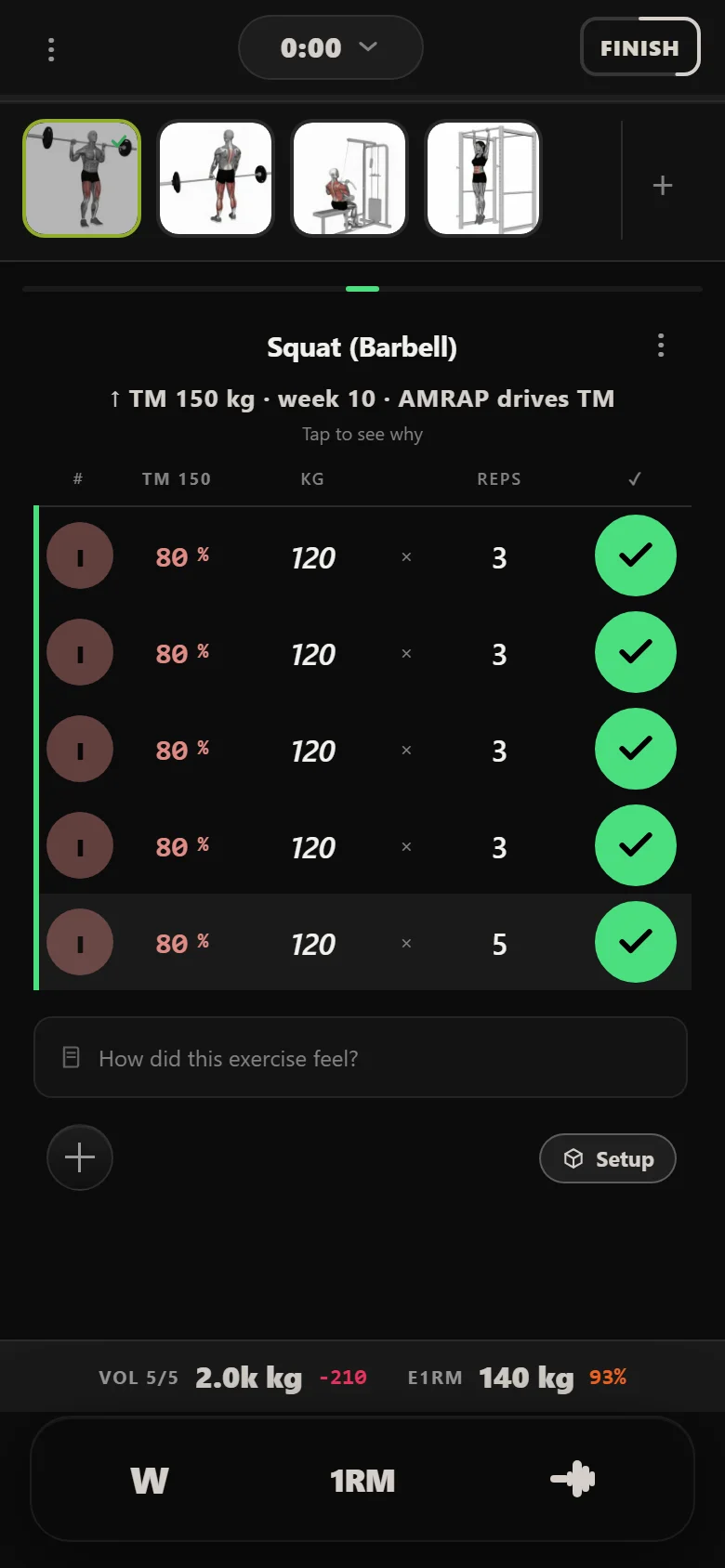 Week 10 of Bullmastiff in Durata, squat at 120 kg