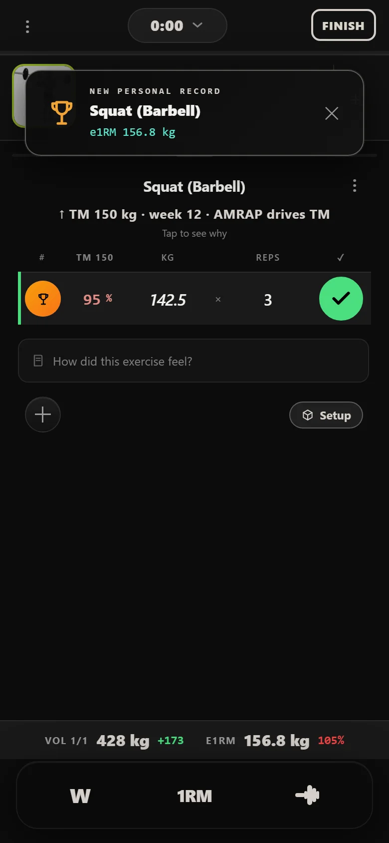 The Rippler week 12 squat: 142.5 kg for 3, a new PR