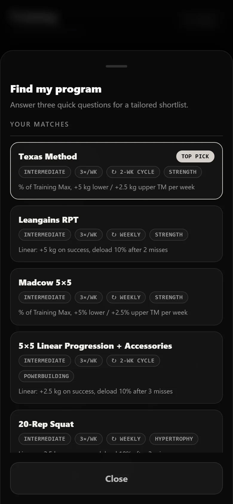 Durata finder results with Texas Method as the top match