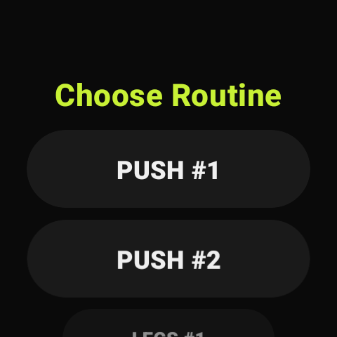 Choose routine on watch