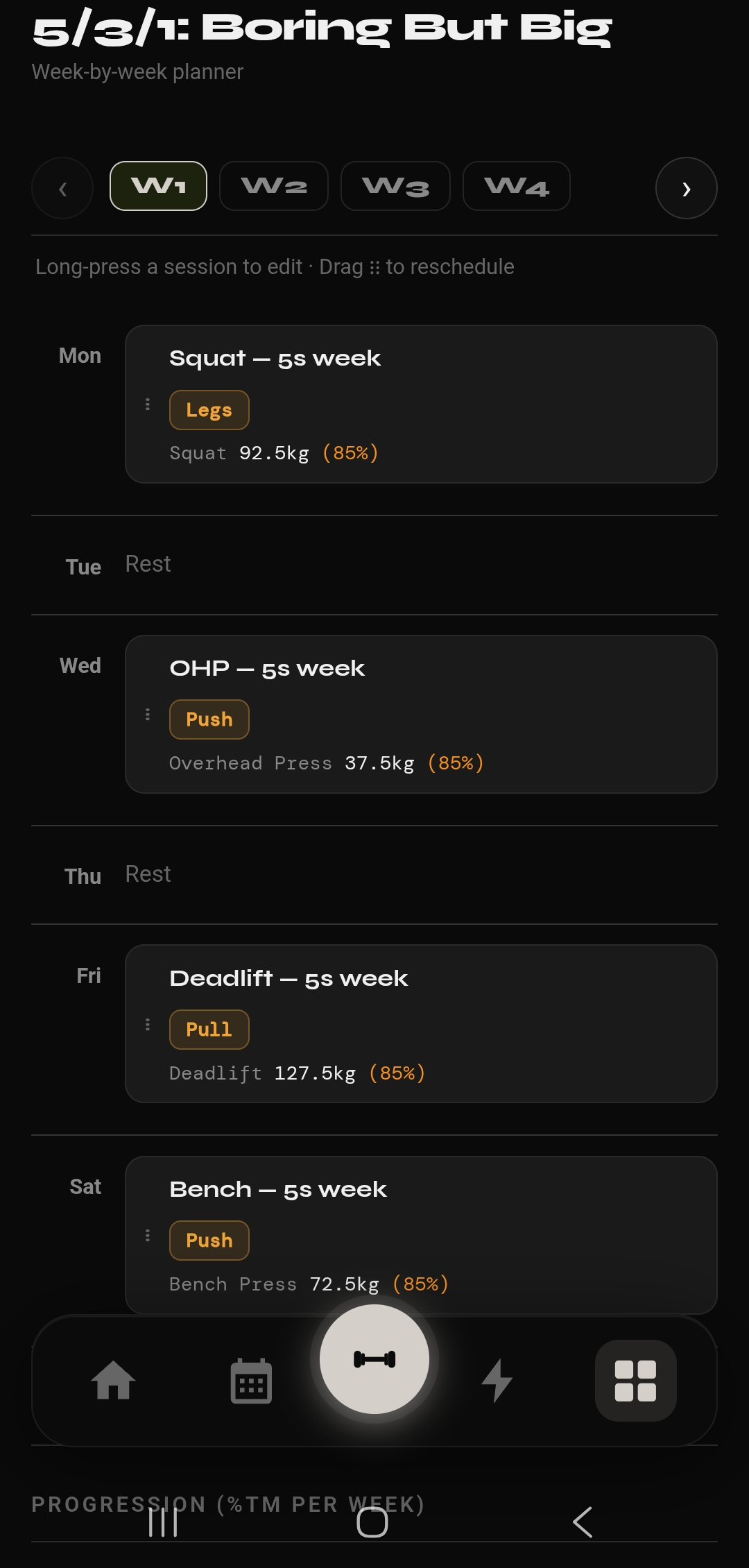 Program weekly planner
